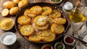 Patate sabbiose in padella croccanti con pangrattato e parmigiano